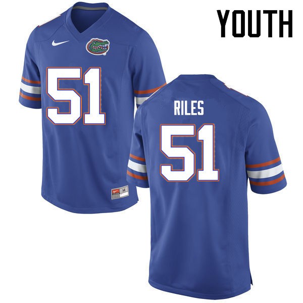 Florida Gators Youth #51 Antonio Riles College Football Jerseys Blue